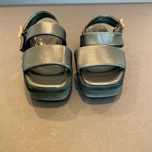 Vince Bowie Black Leather Lug Platform Sandals Women’s 9 (Estimated) - Picture 5 of 16